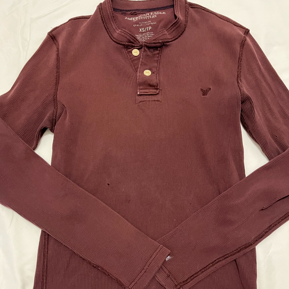 y2k American Eagle Outfitters Maroon Long Sleeve Tee